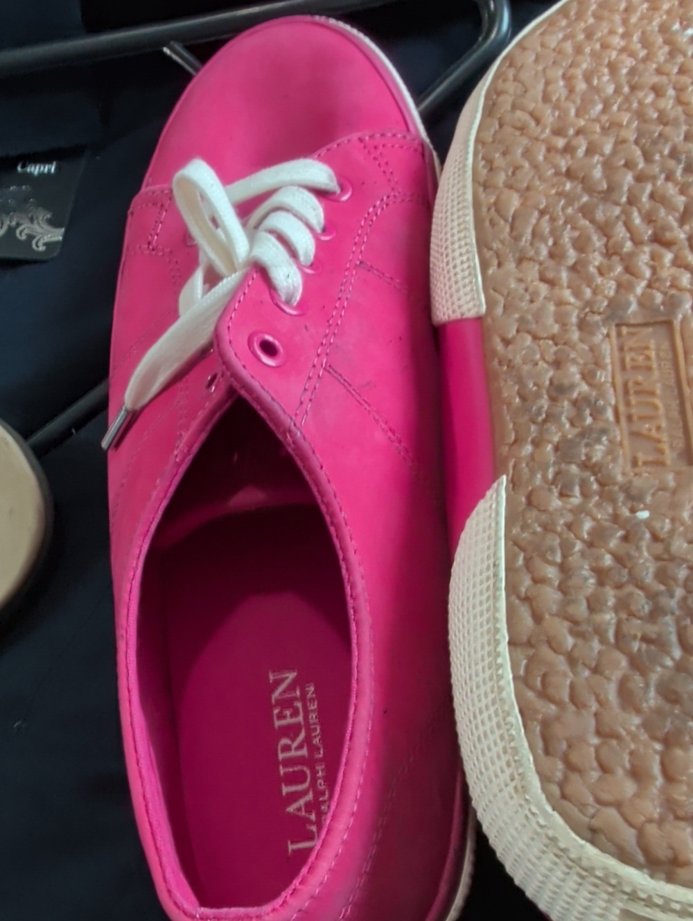 Lauren Pink Leather Sneakers